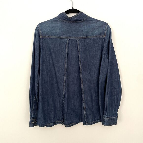 Soft Surroundings Womens Denim Blouse Jacket Size M Button Up Western Boho - Picture 2 of 11
